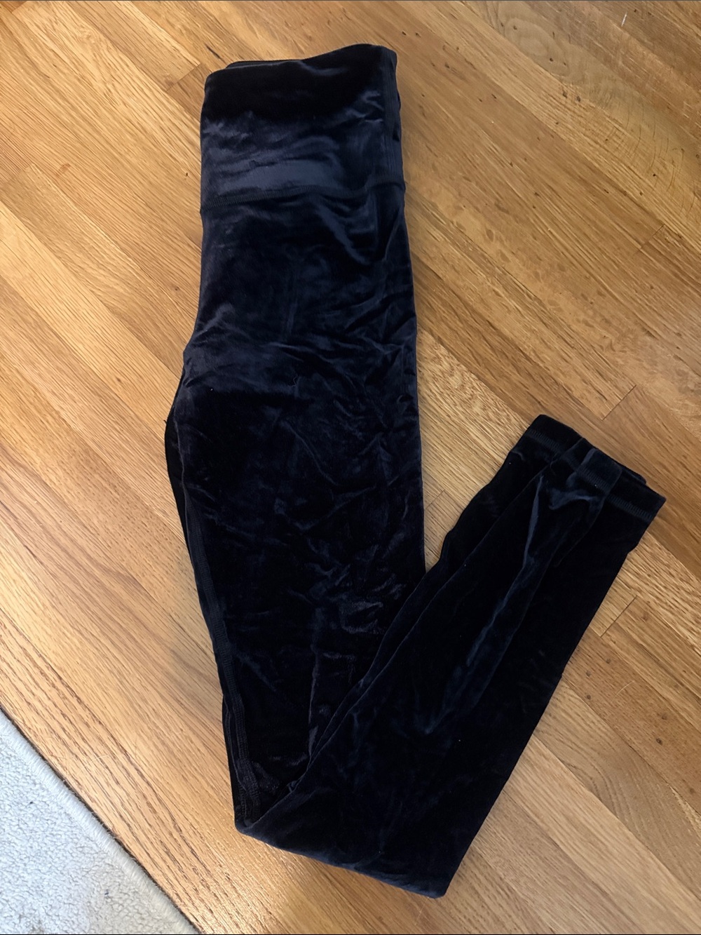 Athleta Black Velvet Womens Leggings